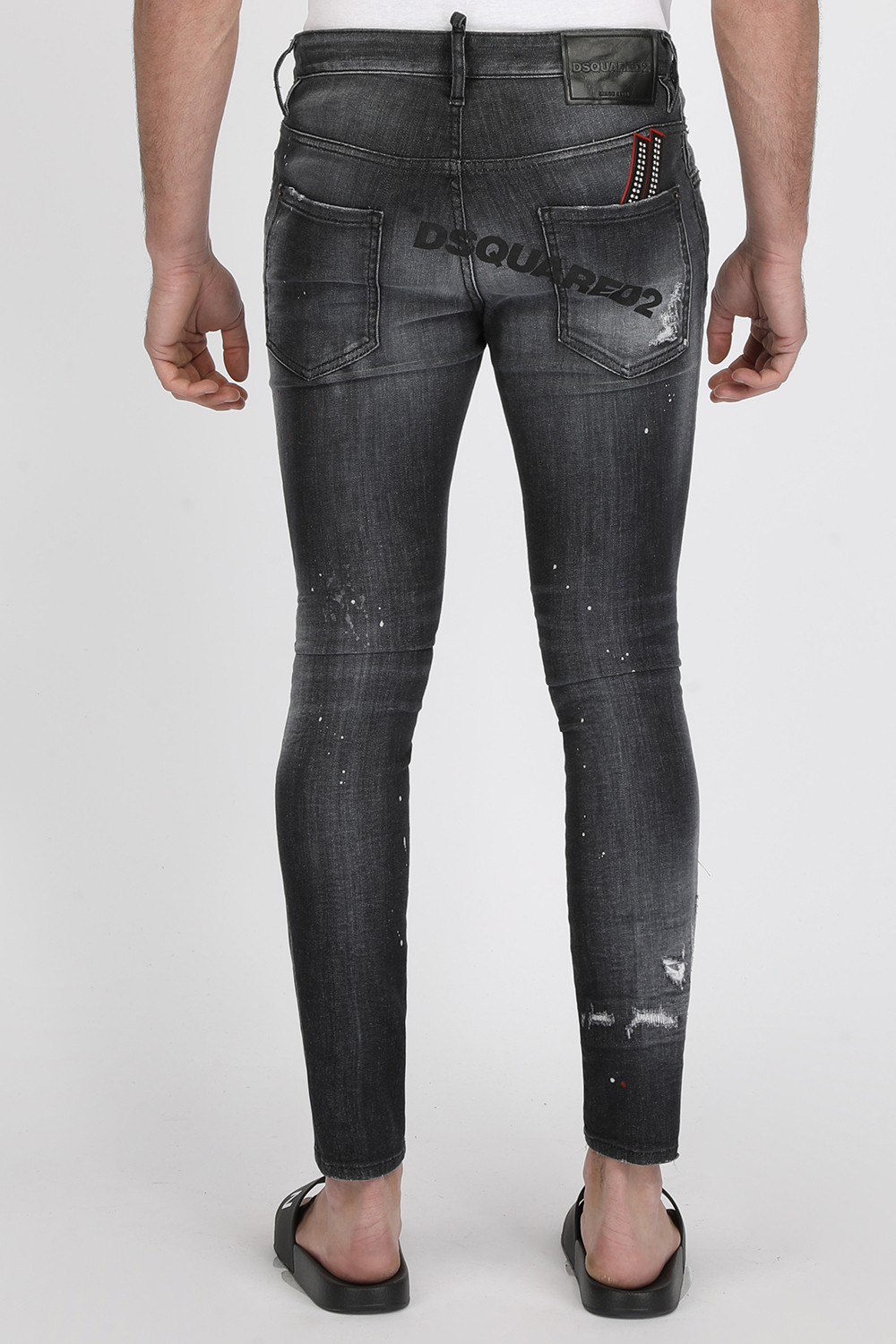 Studded Trash Black Wash Skater Jeans in Black | Factory 54